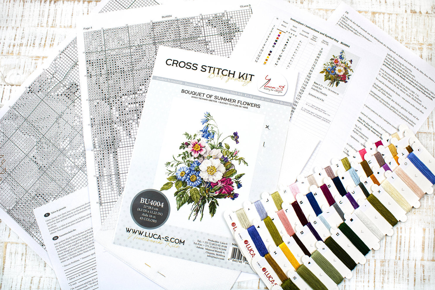 BU4004 Ramo de flores de verano - Kit de Punto de Cruz Luca-S