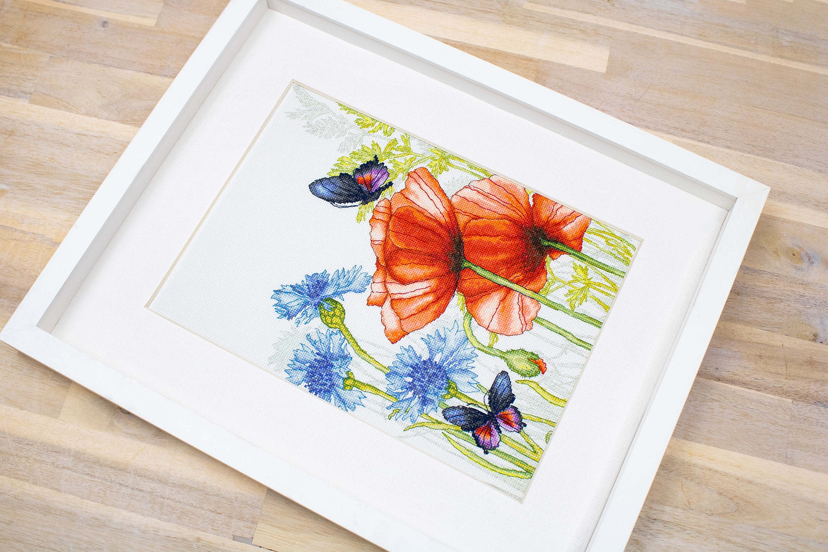 BU4018 Poppies and Butterflies - Luca-S - Cross Stitch Kit
