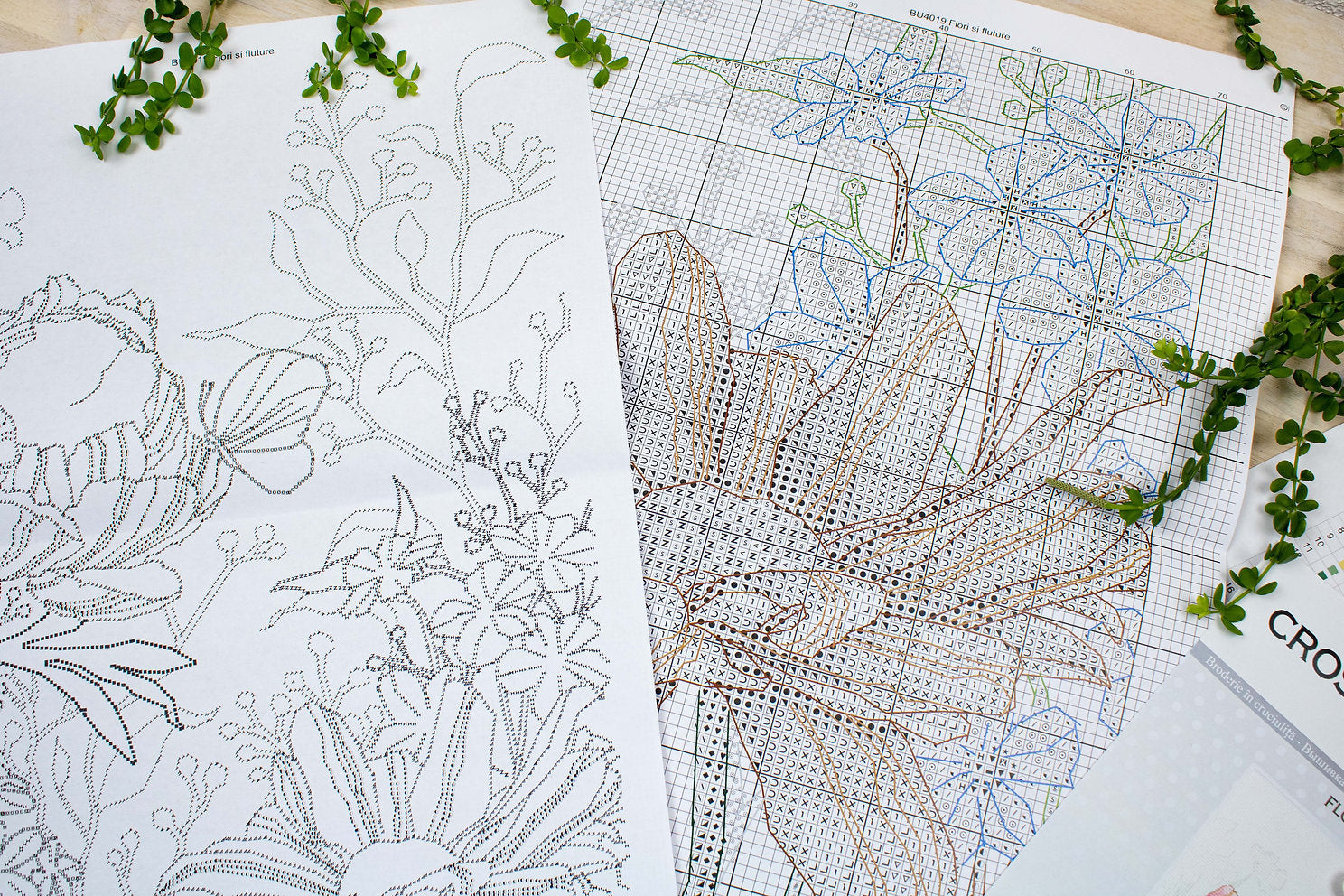 BU4019 Flores y Mariposas - Luca-S - Kit de Punto de Cruz