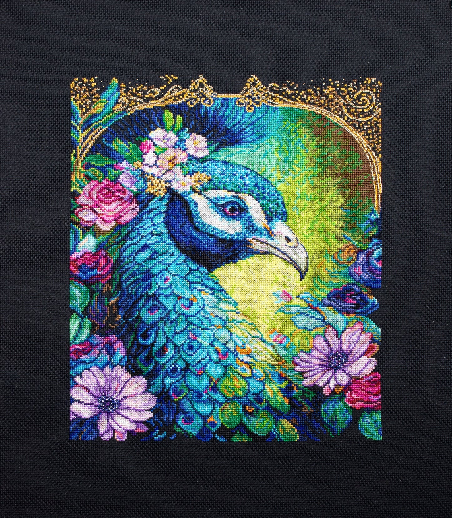 Cross Stitch Kit - Proud Cerulean. Peacock - BU5035 Luca-S Gold