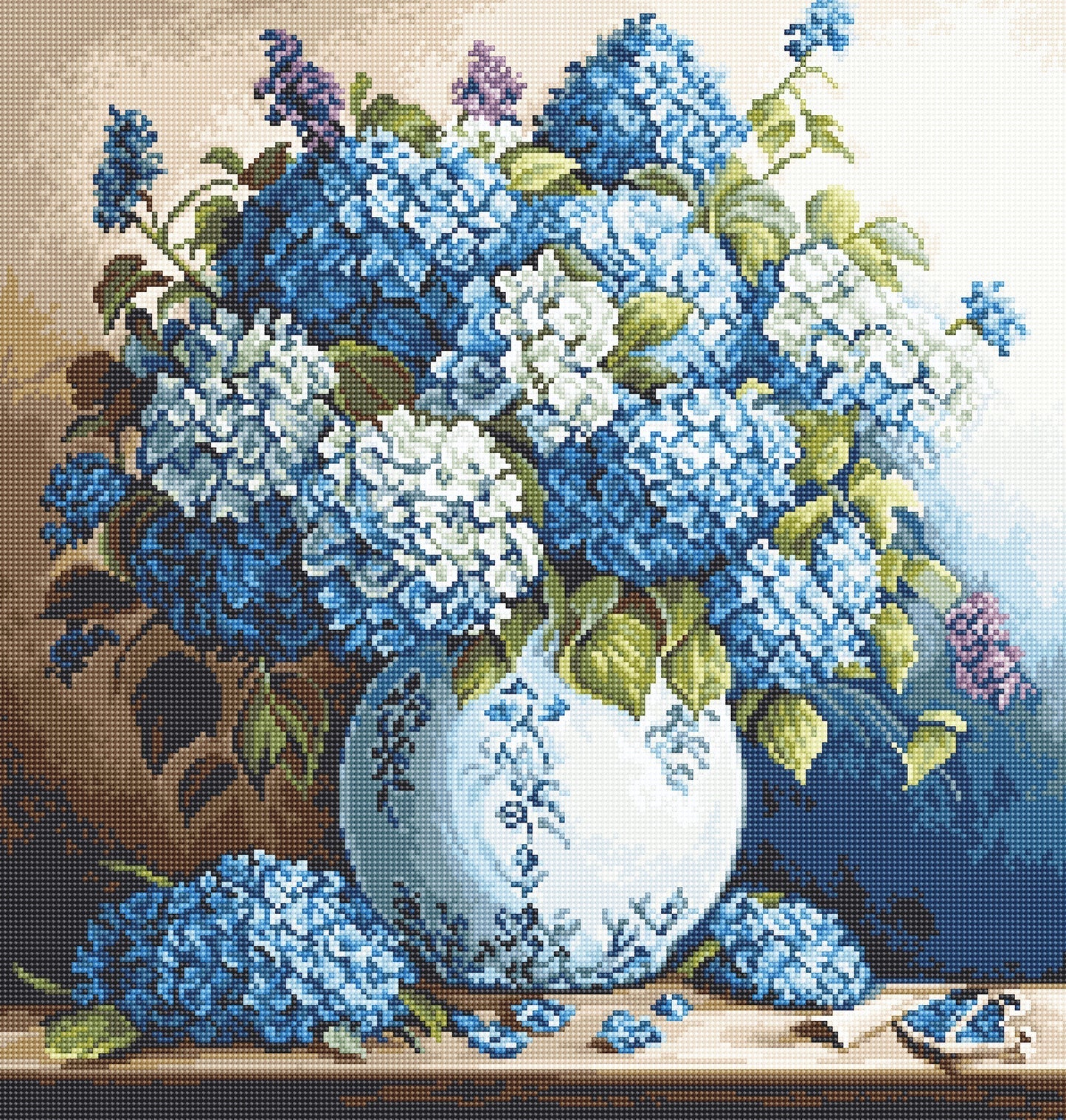 Cross Stitch Embroidery Kit "Vase with Hydrangeas" - B700 Luca-S
