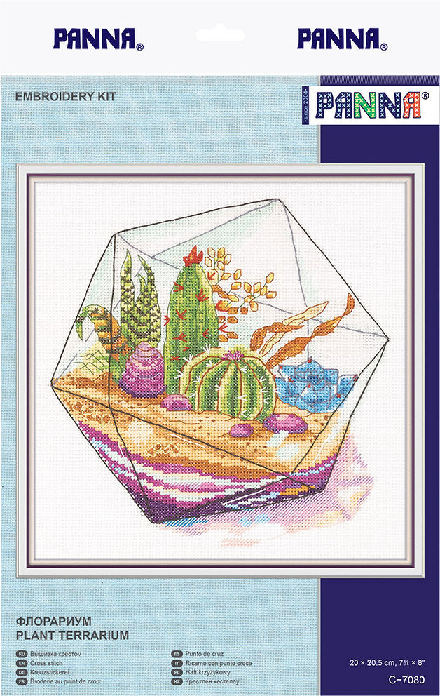 Terrario de plantas - C-7080 Panna - Kit de punto de cruz