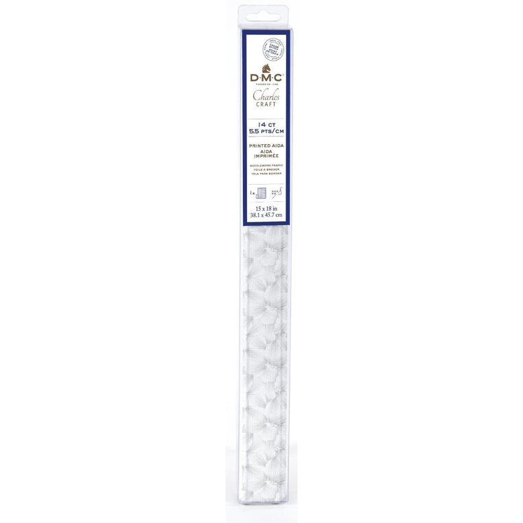 Tela Aida DMC Pétalos Gris precortada - 14ct, 38.1 X 45.7 cm para bordado