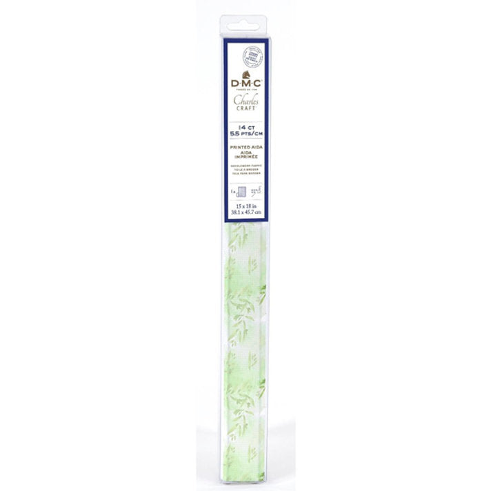 Tela Aida DMC Hojas Verdes Precortada - 14ct, 38.1 X 45.7 cm