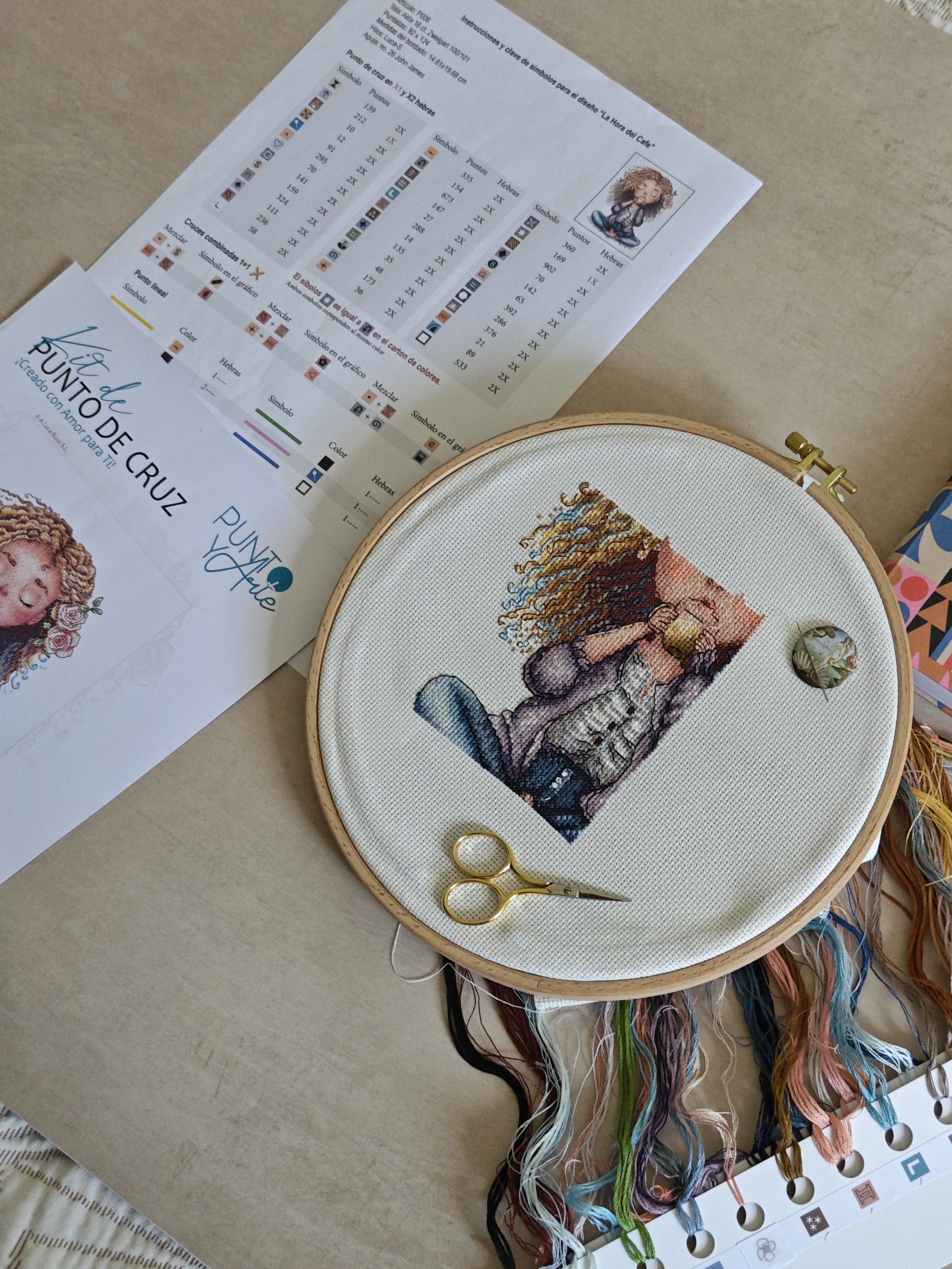 Coffee Time - Knitting and Art Cross Stitch Kit P006