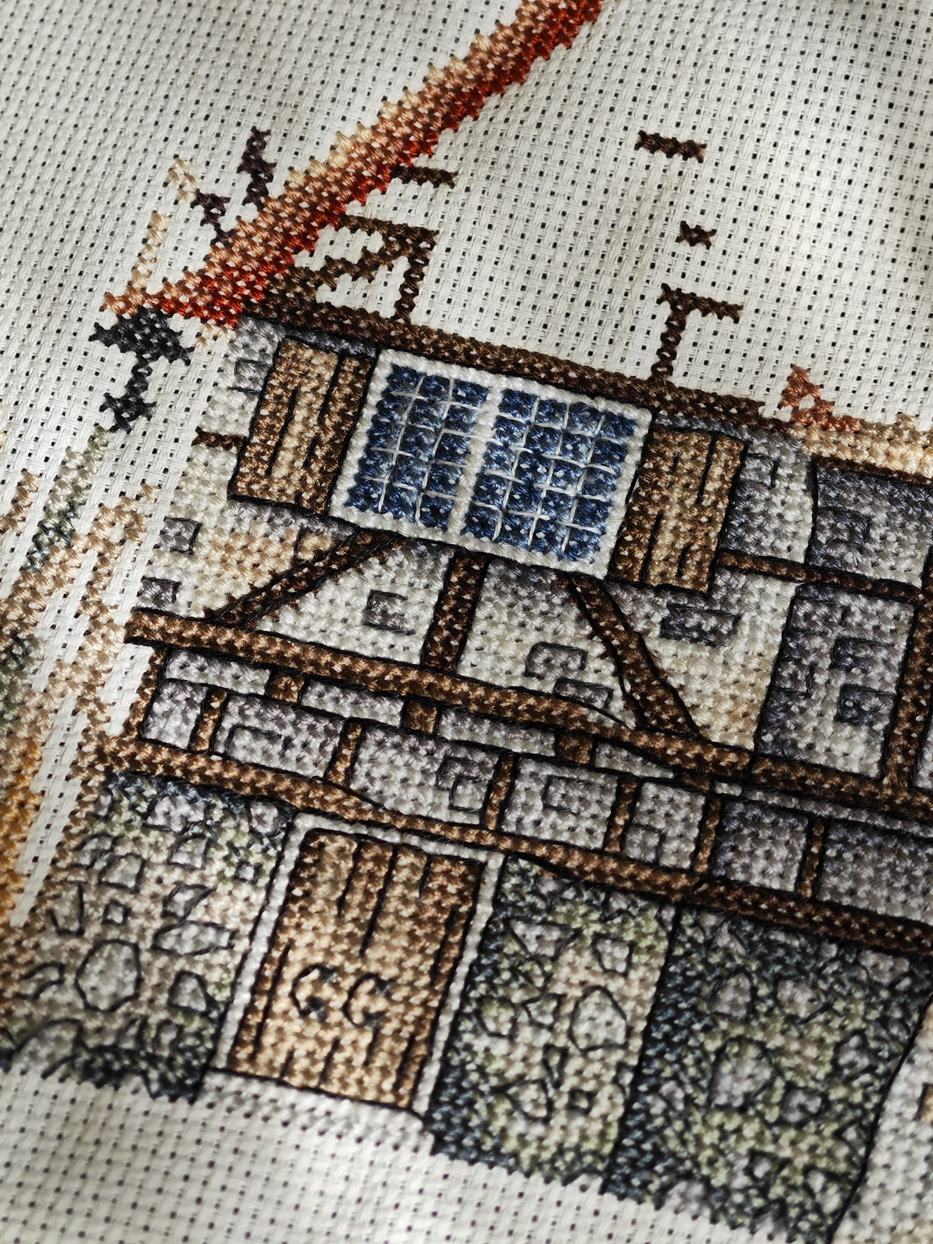 Embroidery Kit "Autumn Rural Charm" - Exclusive Cross Stitch by Punto y Arte P008