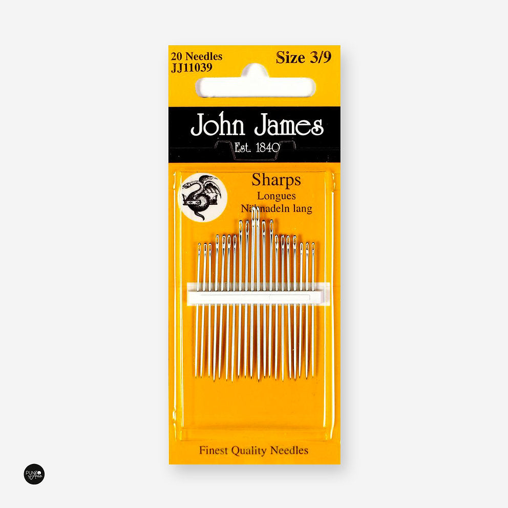 No. 3-9 Sharps. Hand Sewing Needles John James JJ11039: Essential Tools for Hand Sewing