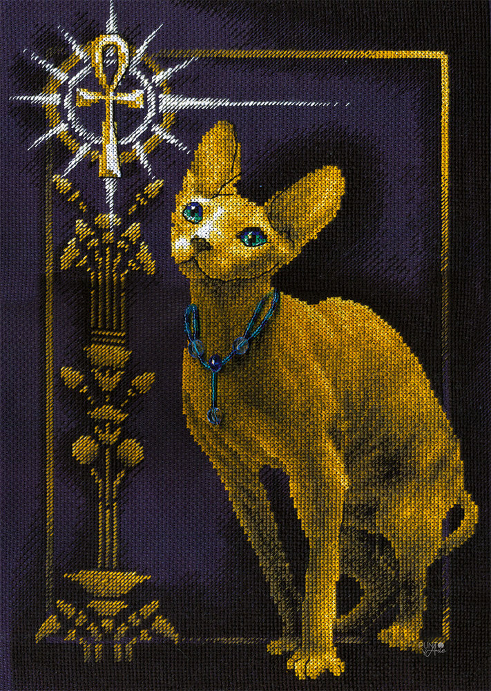 Ägyptische Katze - Panna Oro K-0897 - Kreuzstichset