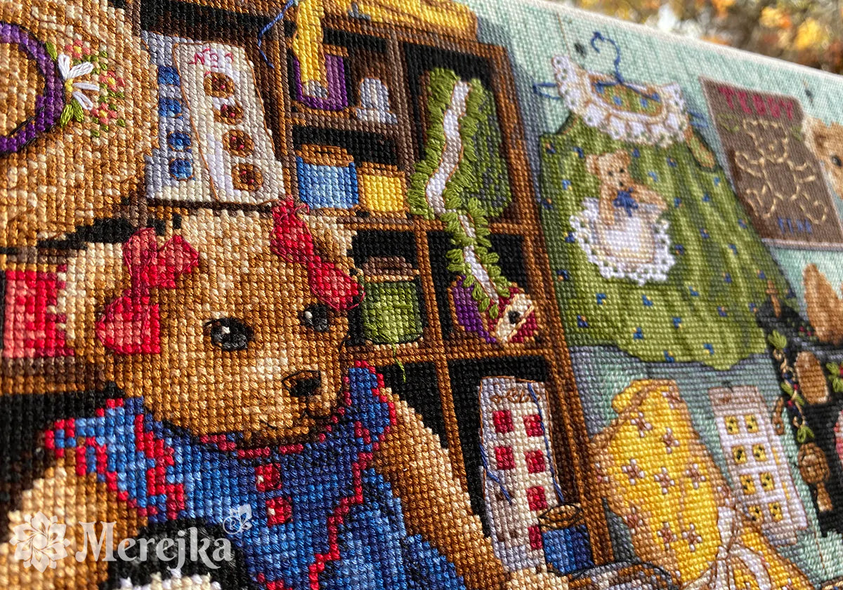 Kit de punto de cruz. Teddy Bear Wear - Merejka K-203