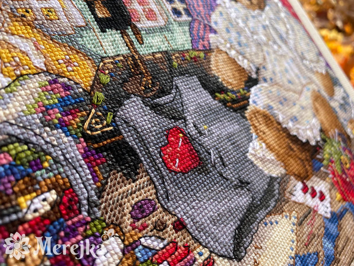 Kit de punto de cruz. Teddy Bear Wear - Merejka K-203