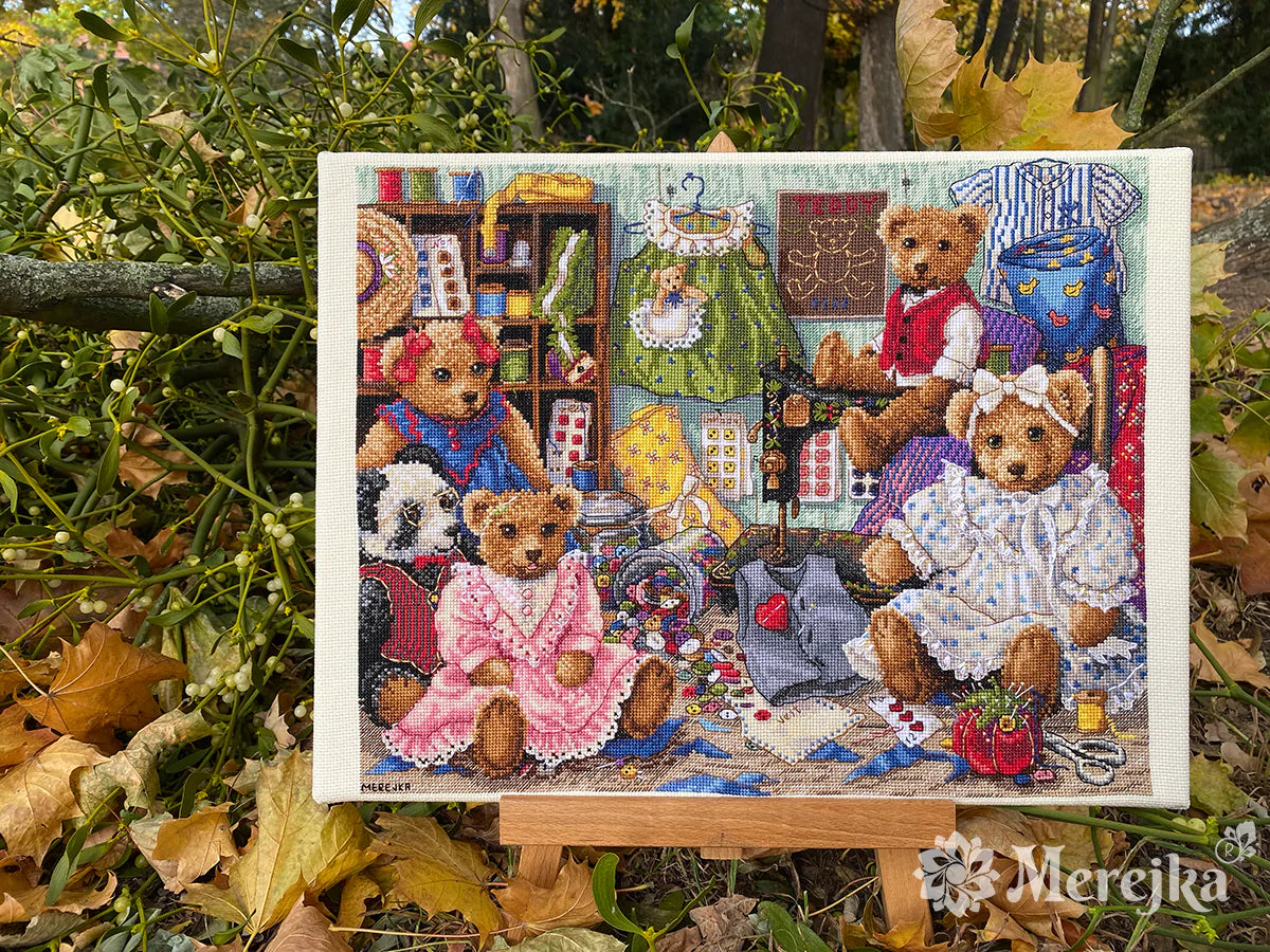 Kit de punto de cruz. Teddy Bear Wear - Merejka K-203