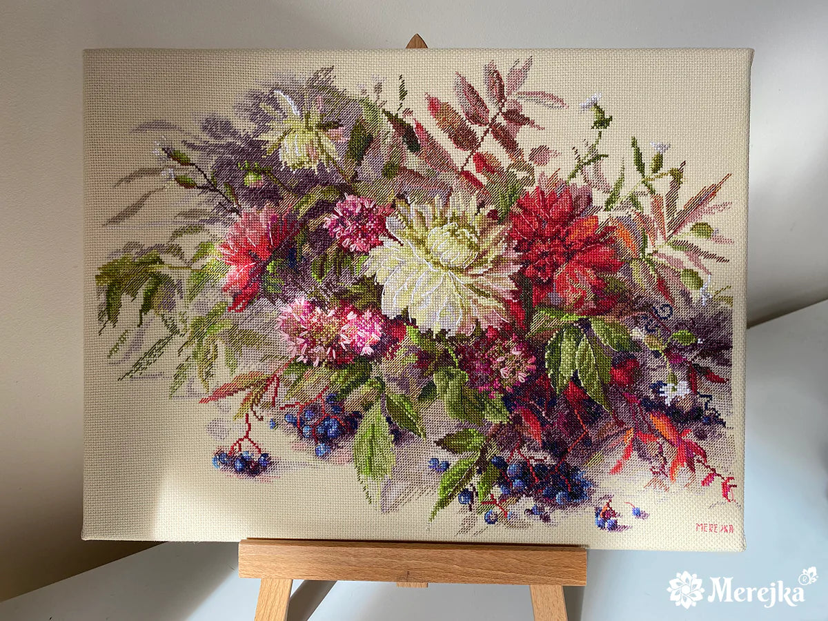 Cross Stitch Kit "Secrets of Autumn" - K-218 Merejka: A Masterpiece of Nature in Cross Stitch