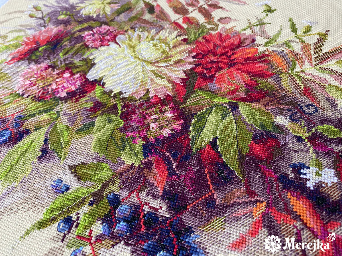 Cross Stitch Kit "Secrets of Autumn" - K-218 Merejka: A Masterpiece of Nature in Cross Stitch
