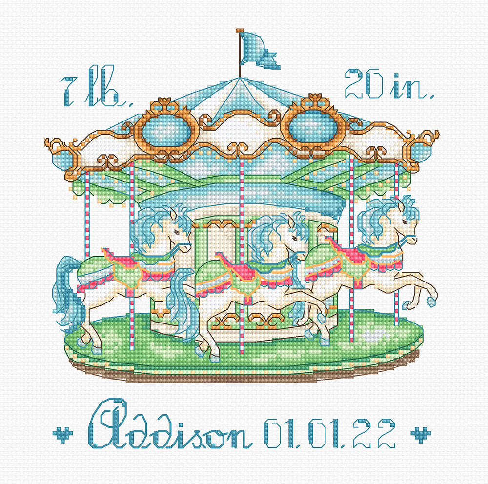 Babykarussell - L8047 LETISTITCH - Kreuzstichset