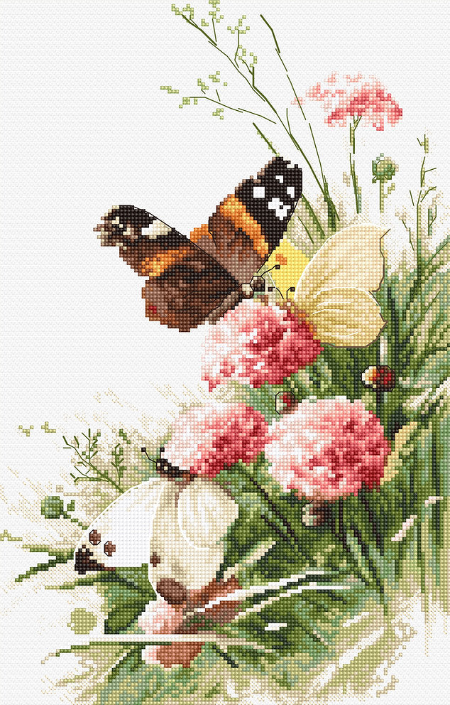 LETI 938 Butterflies in the field - Cross Stitch Kit LETISTITCH