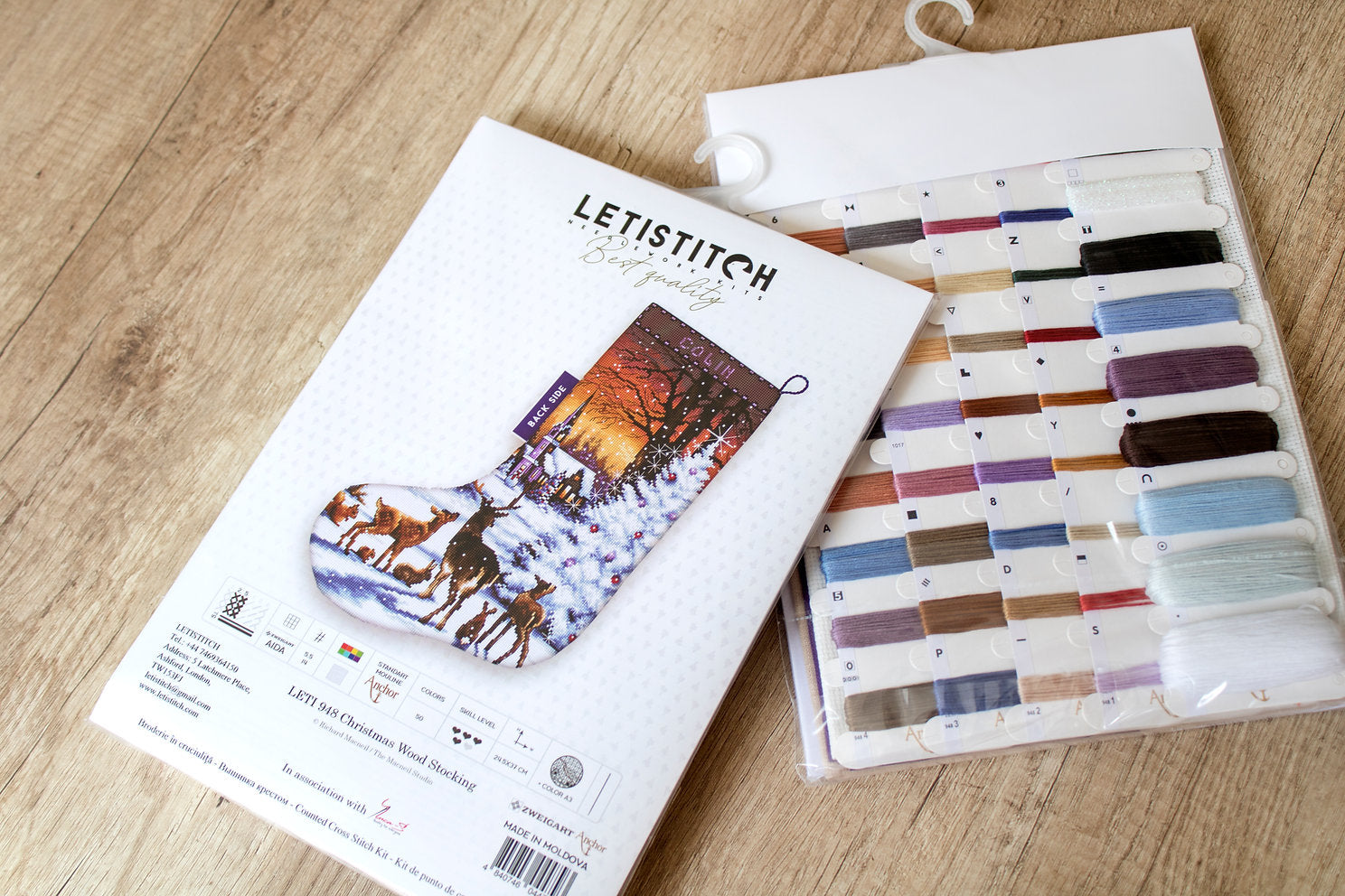 LETI 948 Christmas Wood - Christmas Stocking LETISTITCH