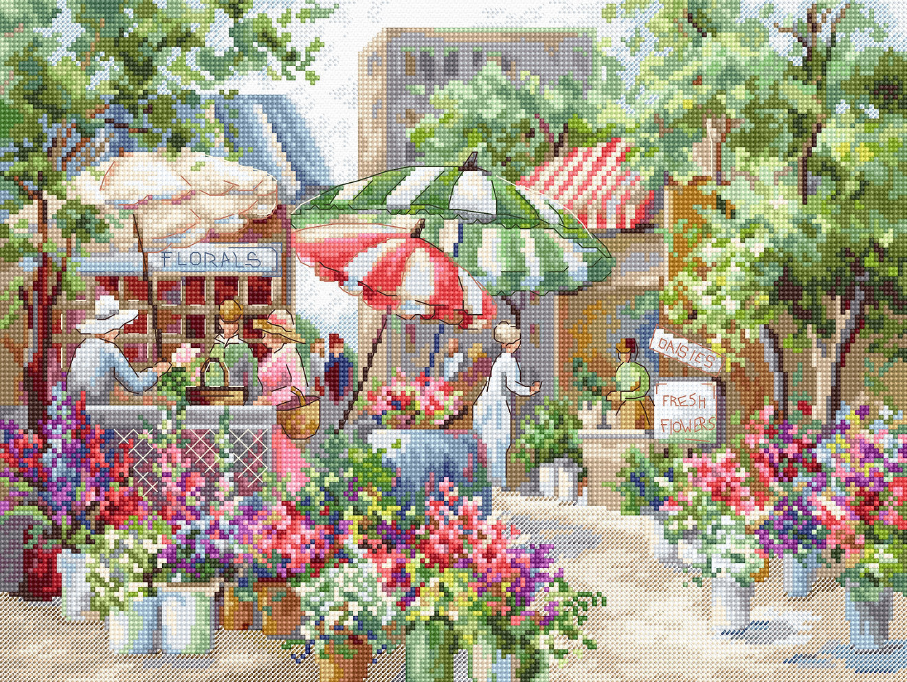 LETI 978 Blumenmarkt – LETISTITCH – Kreuzstichset
