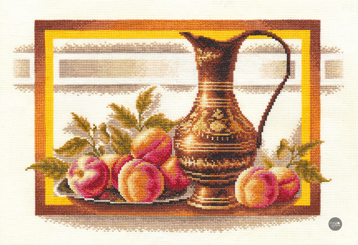 Stillleben mit Pfirsichen - Panna - Kreuzstichset N-0295