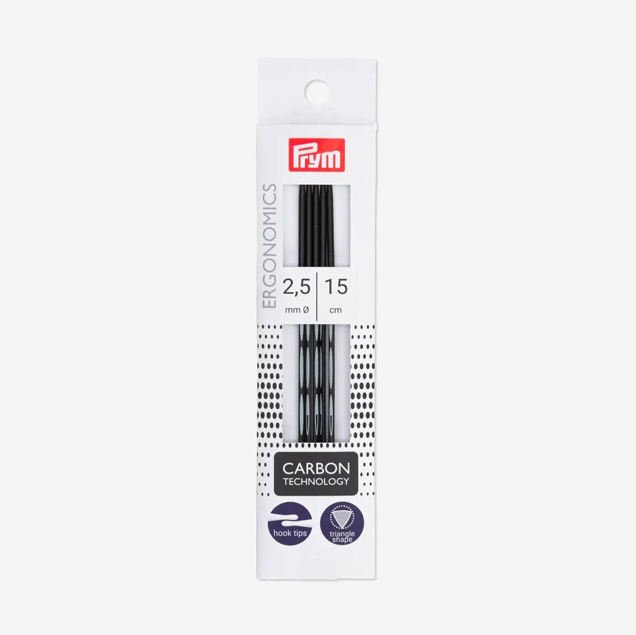 15 cm lange Doppelspitz-Stricknadeln mit Prym-Carbon-Technologie