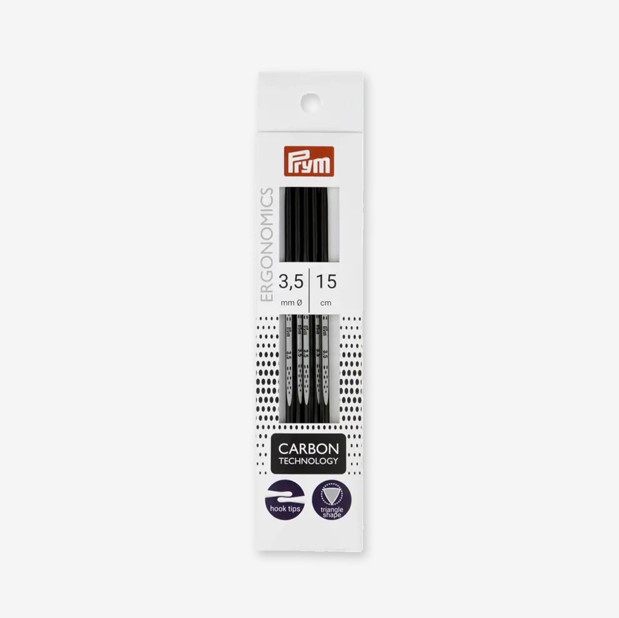 15 cm lange Doppelspitz-Stricknadeln mit Prym-Carbon-Technologie
