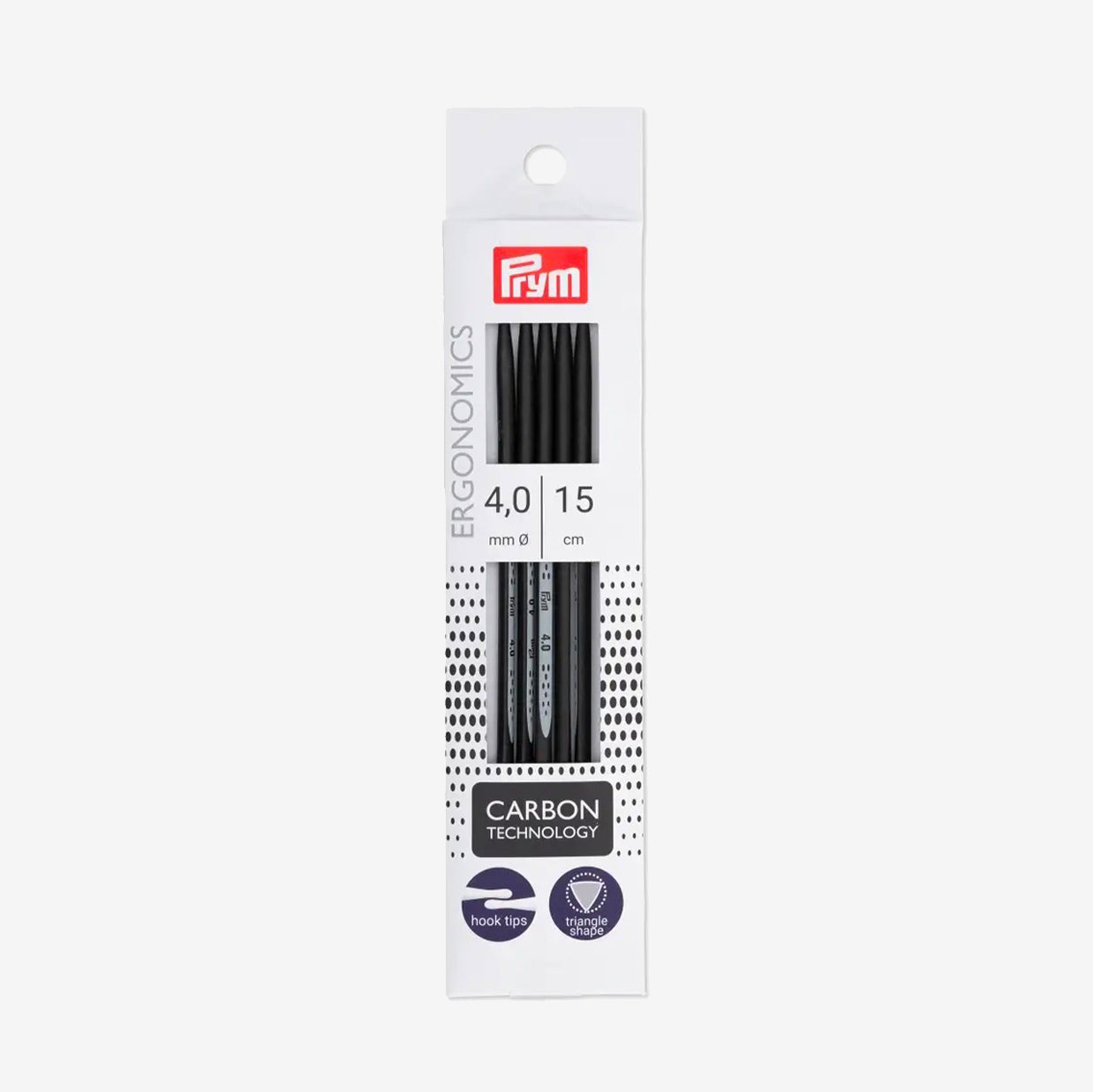 15 cm lange Doppelspitz-Stricknadeln mit Prym-Carbon-Technologie