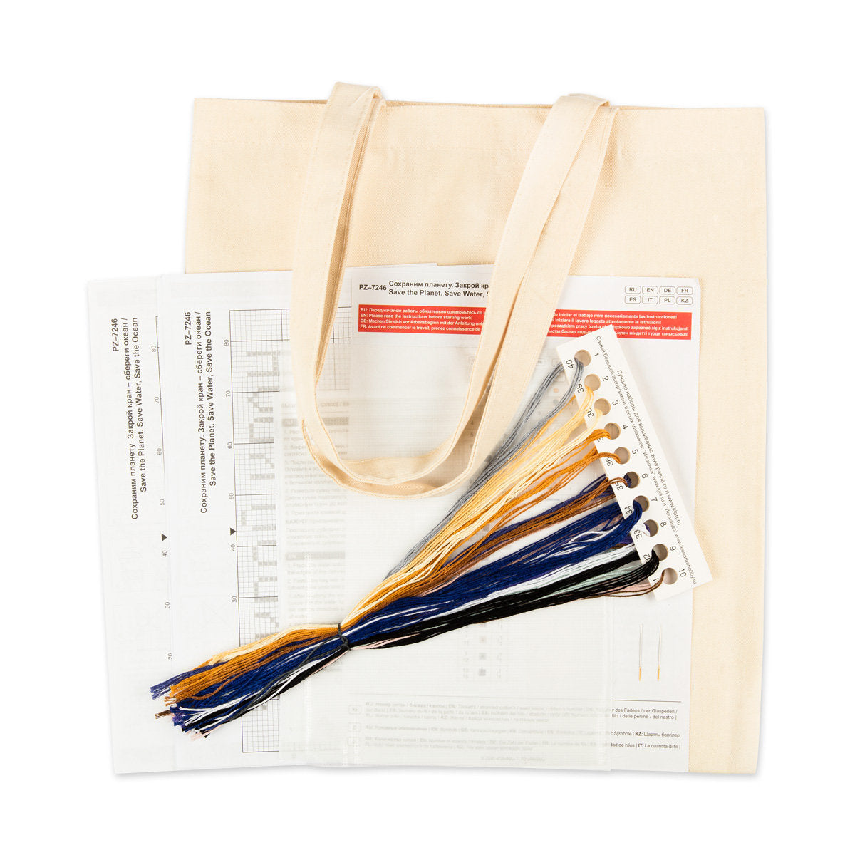 Save Water, Save the Ocean - PZ-7246 Panna - Kit de punto de cruz