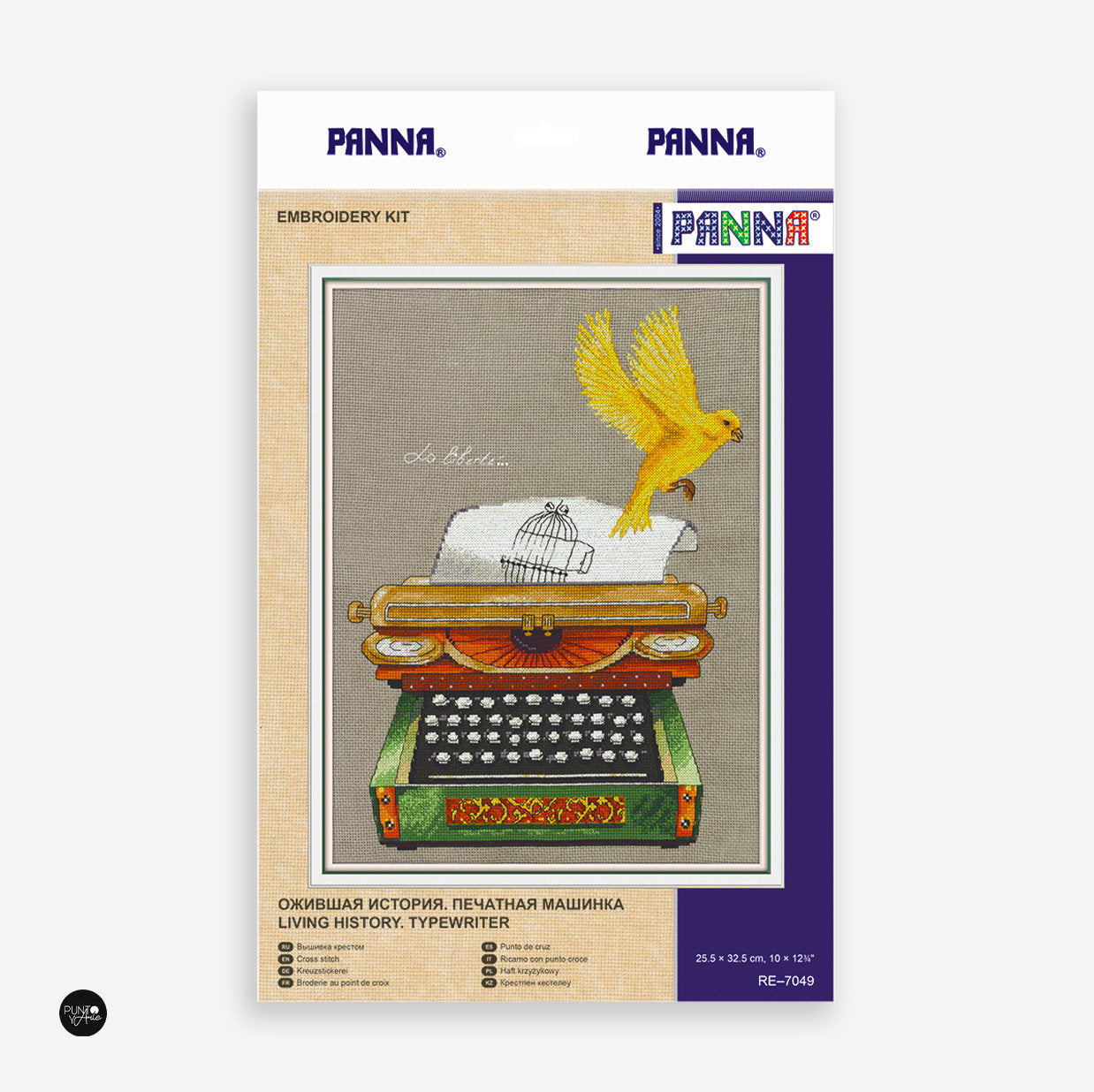 Historia viva. Máquina de escribir - Panna - Kit de punto de cruz RE-7049