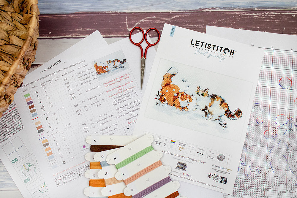 Kreuzstichset „Winterkätzchen“ – LETISTITCH L8813