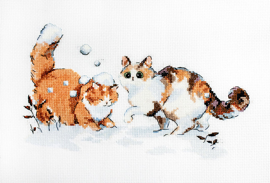 Kreuzstichset „Winterkätzchen“ – LETISTITCH L8813