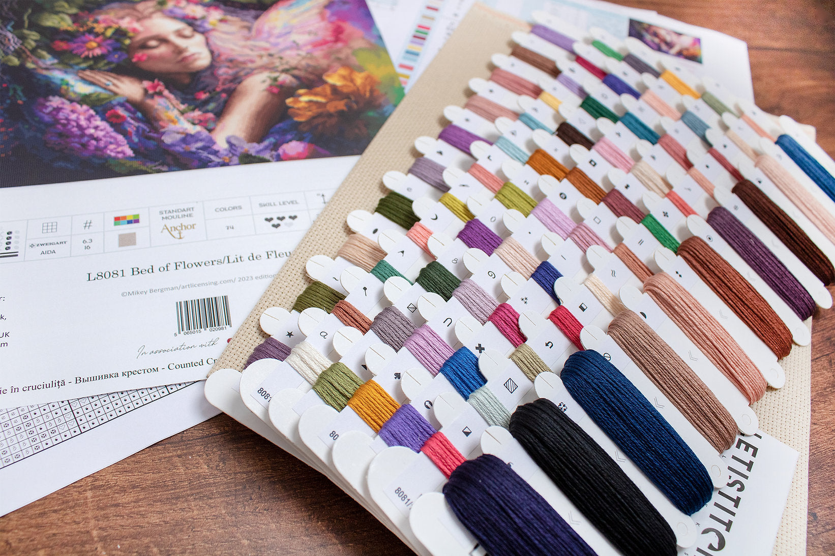 Bed of Flowers - L8081 LETISTITCH - Cross Stitch Kit