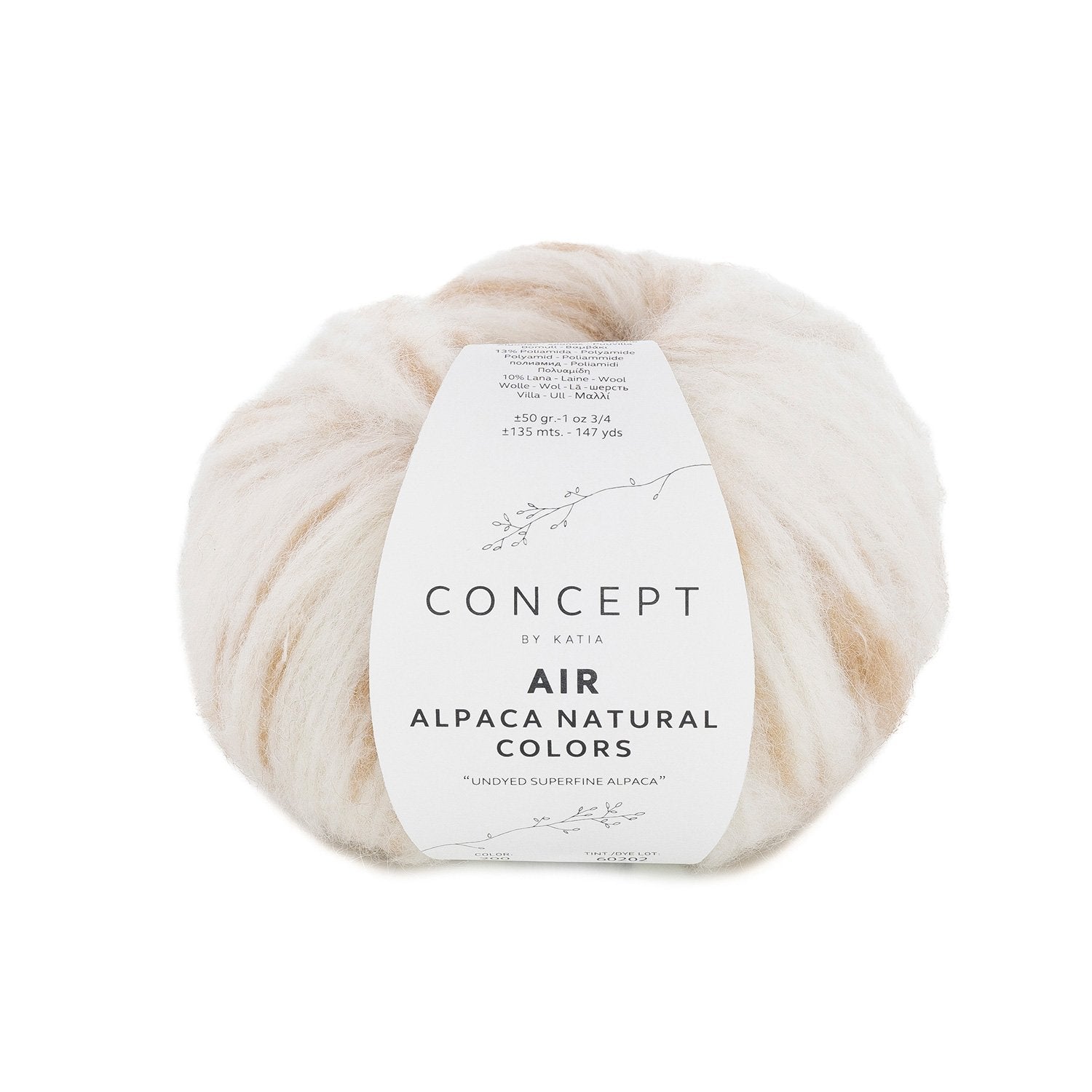 Katia Air Alpaca Natural Colors – Ungefärbte Wolle, gebürsteter Effekt: Natürliche Farben und einzigartiger Stil