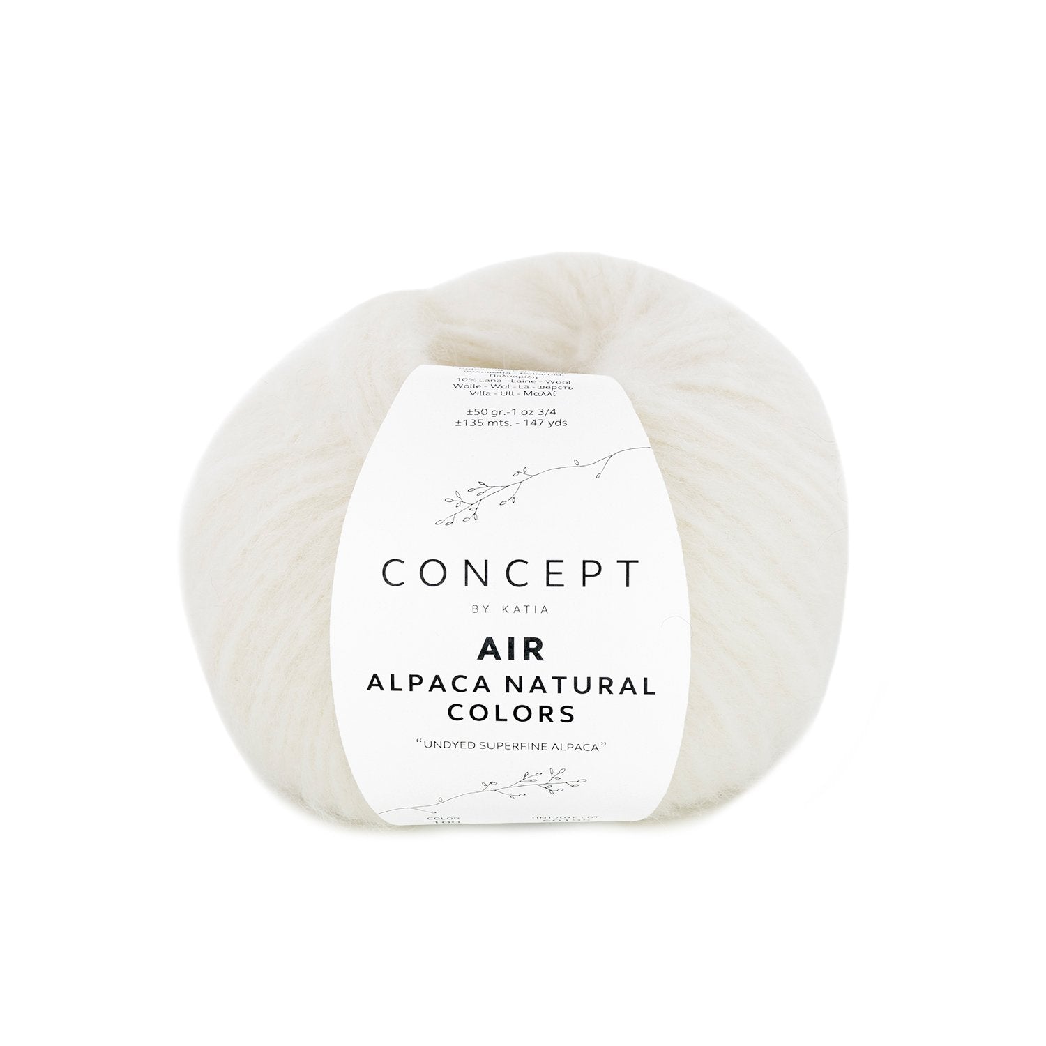 Katia Air Alpaca Natural Colors – Ungefärbte Wolle, gebürsteter Effekt: Natürliche Farben und einzigartiger Stil