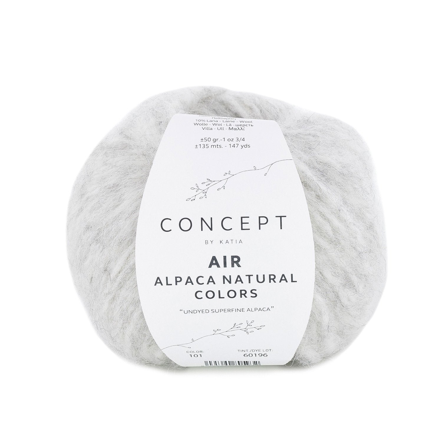 Katia Air Alpaca Natural Colors – Ungefärbte Wolle, gebürsteter Effekt: Natürliche Farben und einzigartiger Stil