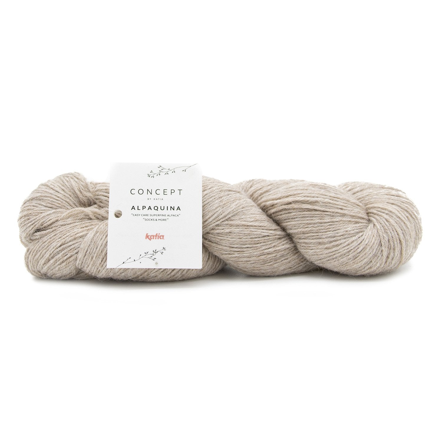 Knäuel Alpakawolle ALPAQUINA SUPERFINE von Katia zum Stricken von Socken und Babykleidung