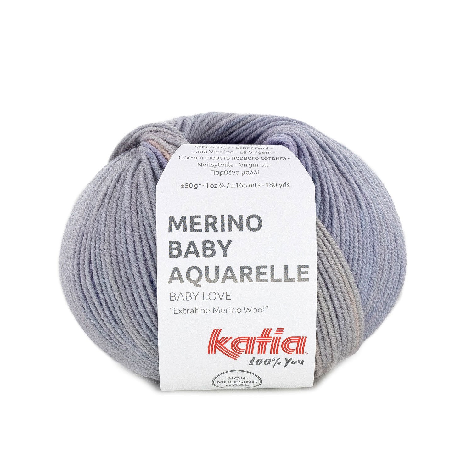 Merino Baby Aquarelle degradé wool in 3 colors for babies by Katia - Soft and durable
