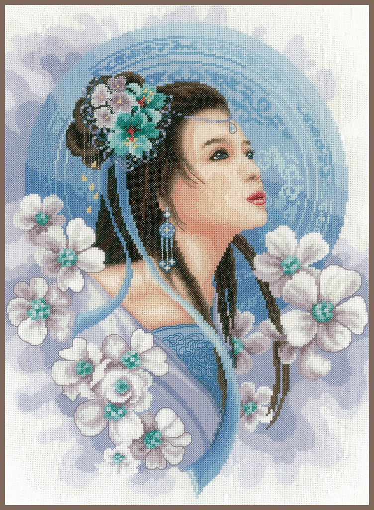 Lanarte Kreuzstich-Kit. Asiatische Dame in Blau – PN-0169168