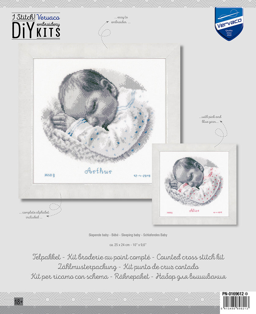 Bebé dormido - Vervaco - Kit de punto de cruz PN-0169612