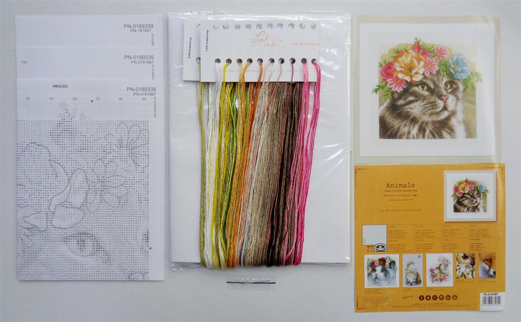 Kreuzstich-Set. Maine-Coon-Blumenkrone - Lanarte PN-0191867