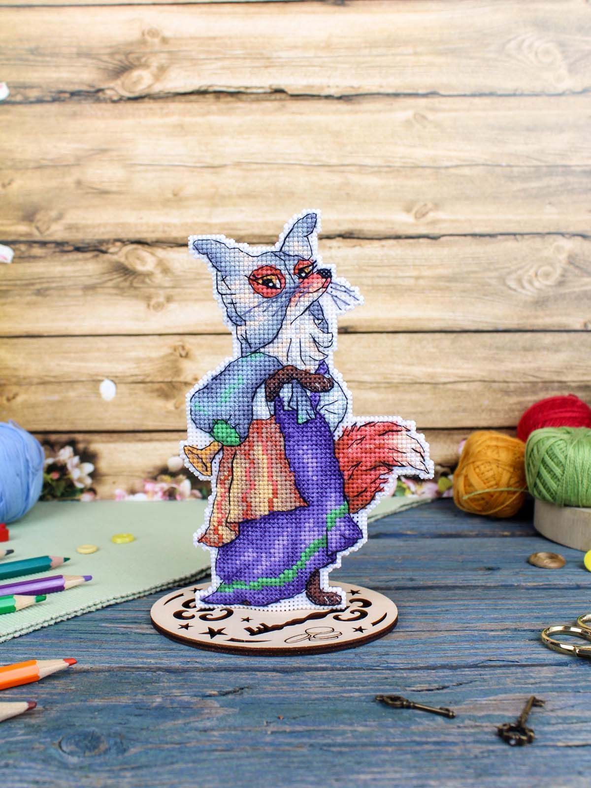 Kit de punto de cruz Fox Alice SR-1181 de MP Studia - Canvas plástico 14 ct