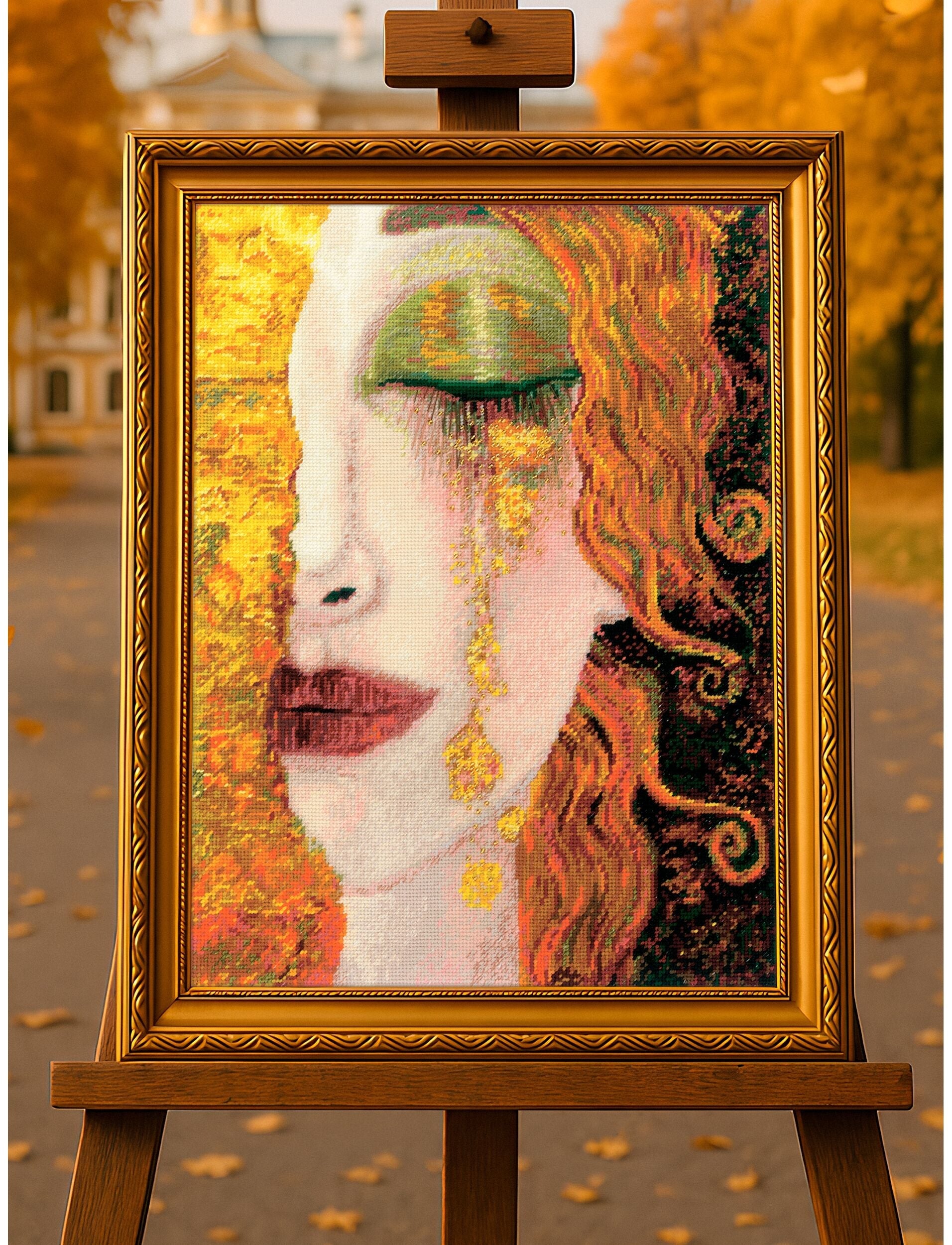 Kit de Punto de Cruz Golden Tears según A. M. Zilberman 2314 – Retrato Artístico con Cuentas