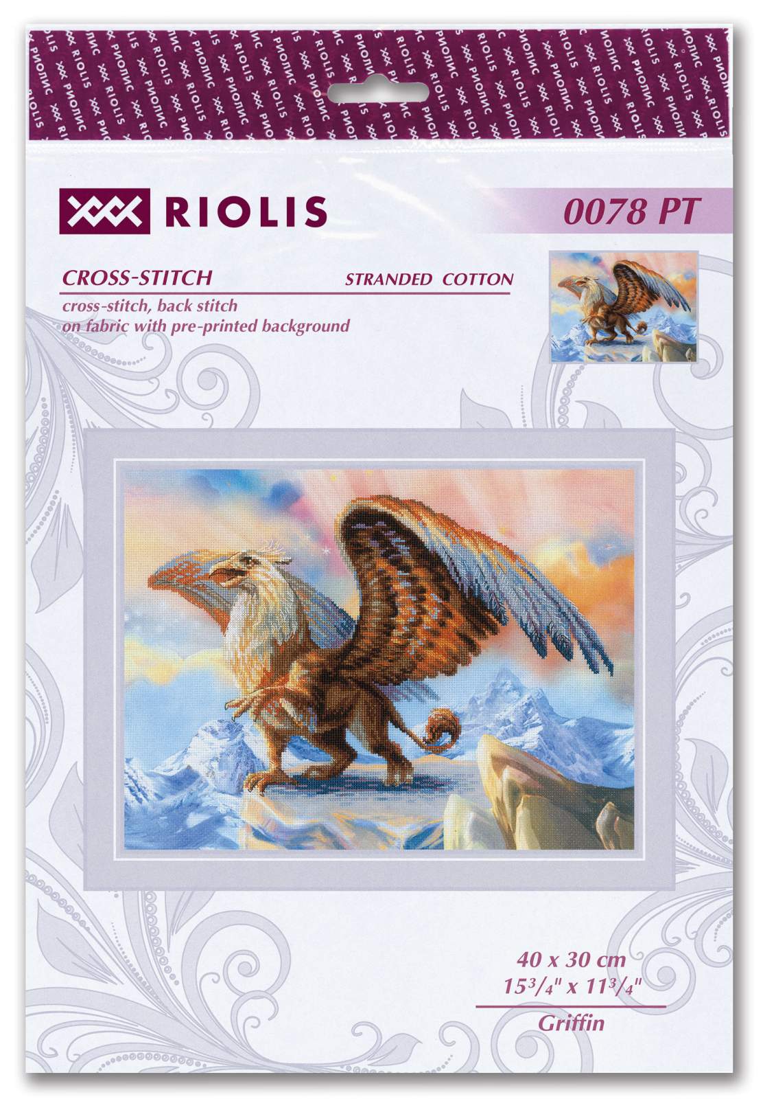 Kit de Punto de Cruz - "Grifo Majestuoso" - Riolis Premium