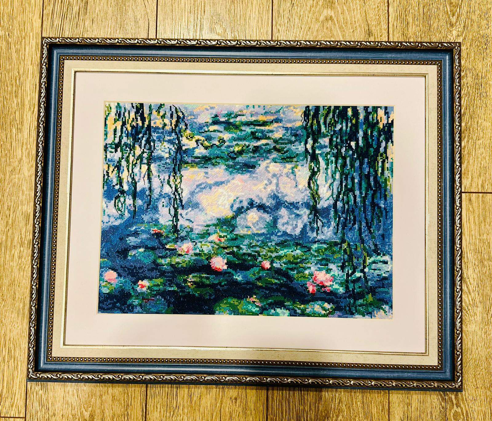 Kit de Bordado de Punto de Cruz - "Water Lilies after C. Monet's Painting" - Riolis 2034