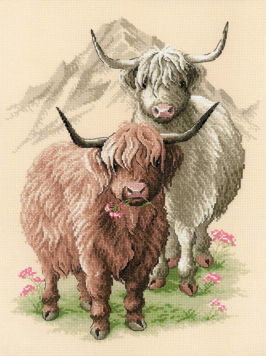 Cross Stitch Embroidery Kit - "Highland Buddies" - Riolis 2090