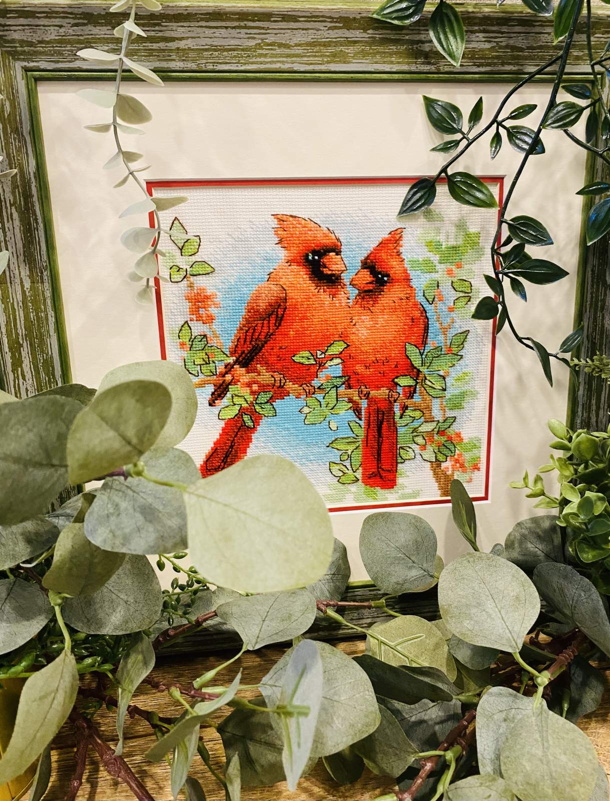 Riolis Cross Stitch Kit - "Red Cardinals" 2096