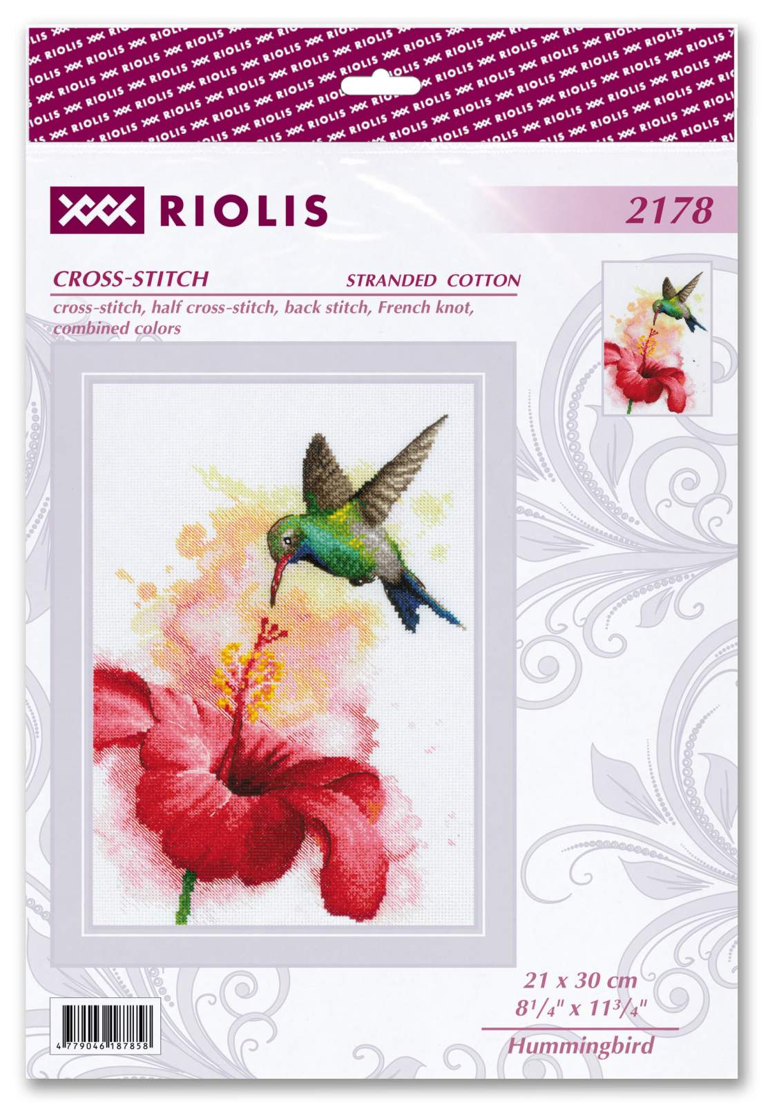 Kit de Punto de Cruz - "Colibrí Tropical" - Riolis 2178