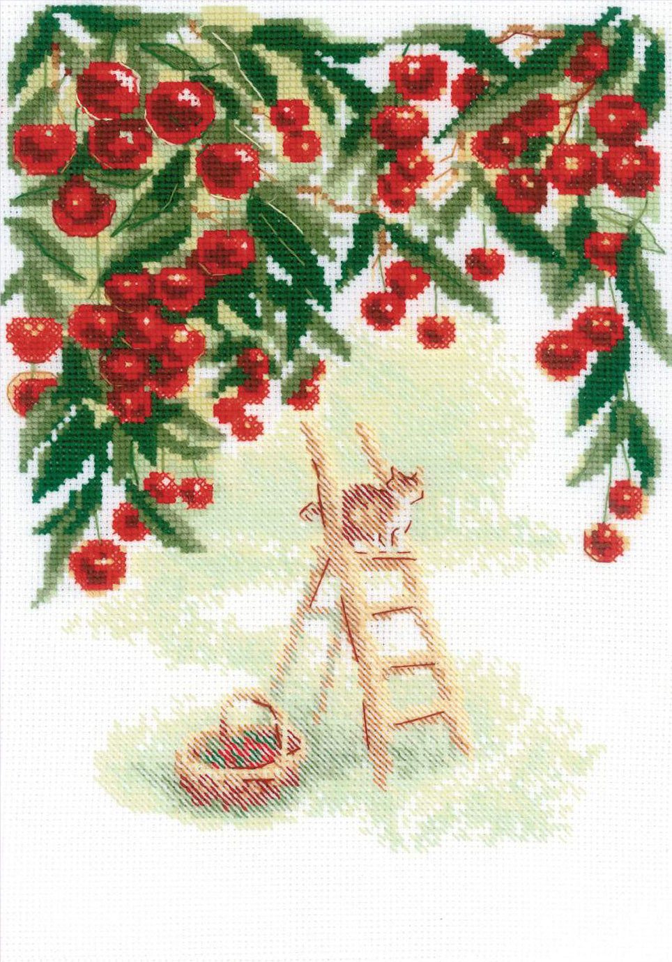 Cross Stitch Embroidery Kit - "Cherry Garden" - Riolis 2205