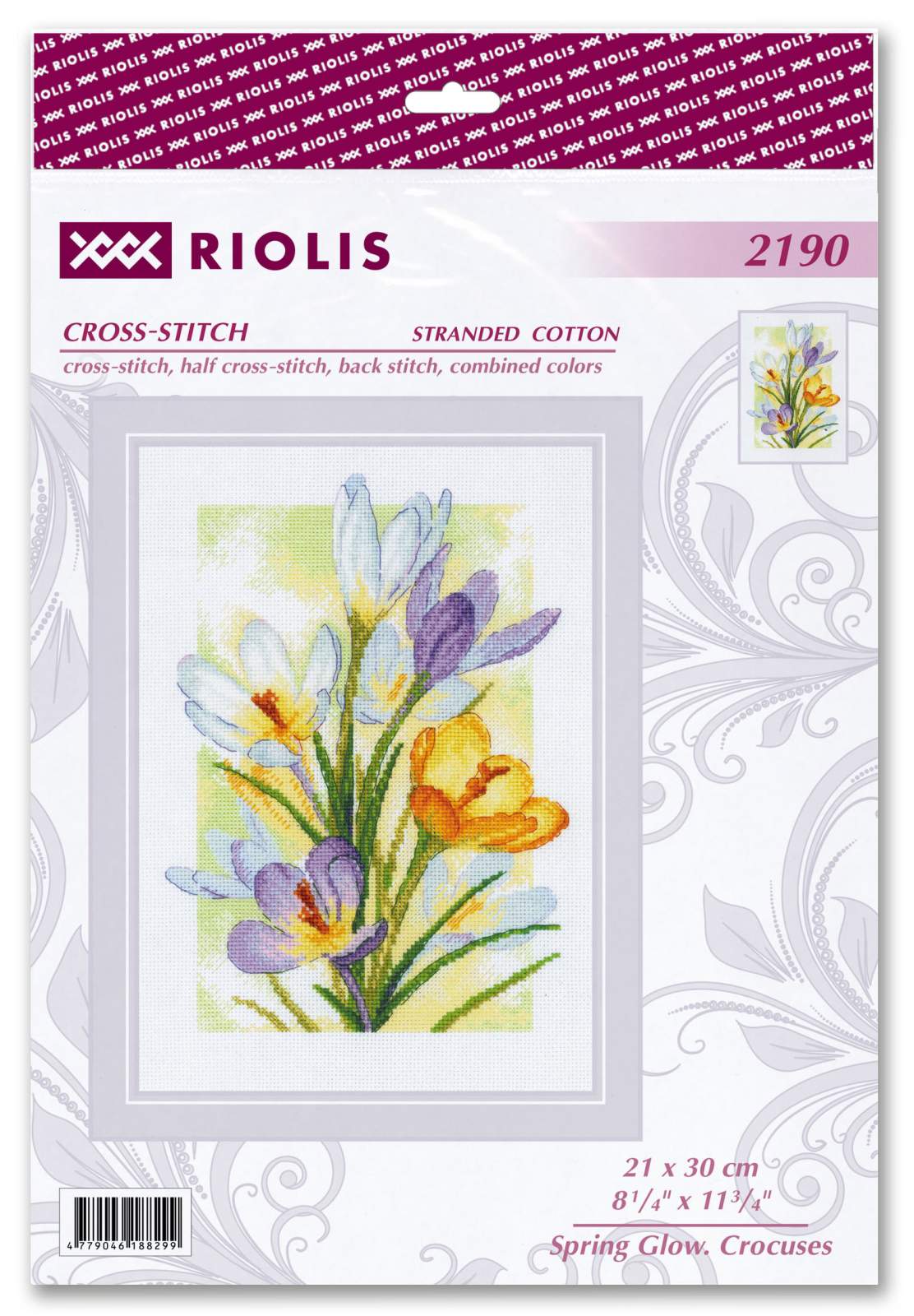 Kit de Bordado de Punto de Cruz - "Spring Glow. Crocuses" - Riolis 2190