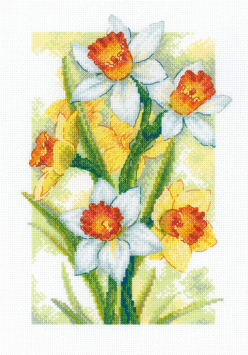 Cross Stitch Embroidery Kit - "Spring Glow. Daffodils" - Riolis 2189