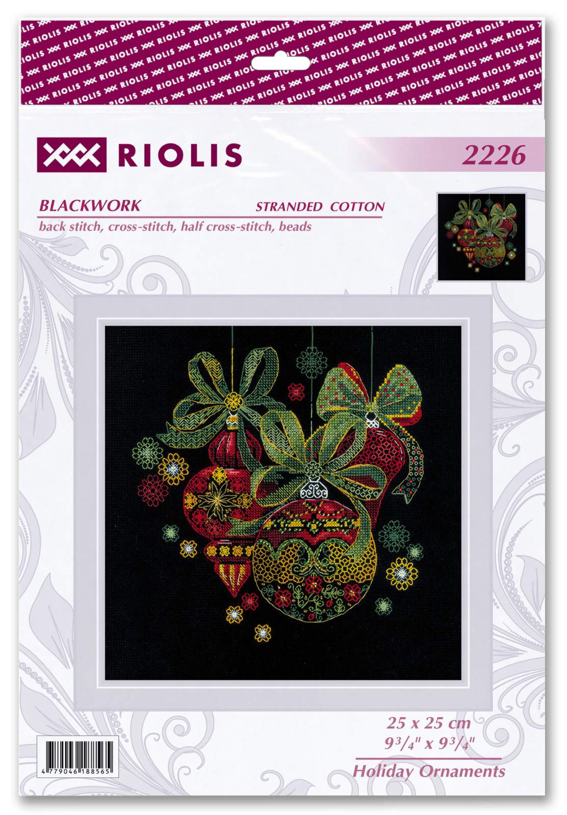 Kit de Punto de Cruz Riolis - Holiday Ornaments, 2226