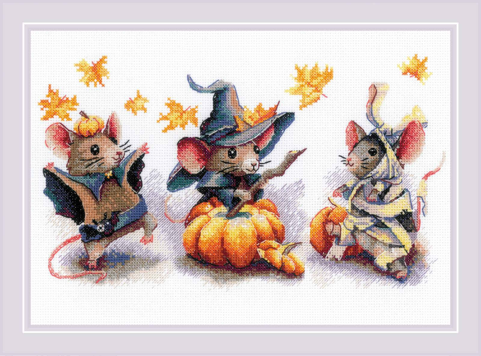 Cross Stitch Kit "Spooky Mouse Trio" Riolis 2241